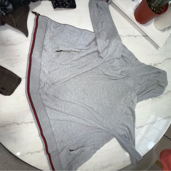Gucci Gray Zip Up Sweater with Sporty Trim - Picture 3 of 4